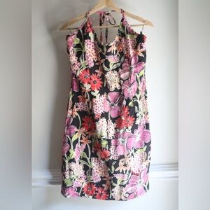 Lilly Pulitzer Silk Floral Halter Dress Size 8